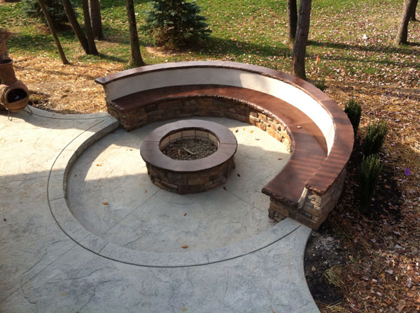 GFRC Custom Firepit and Bench